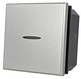 Pulsante Assiale Da 2 Moduli, Compatibile Con Bticino Axolute (Grigio)