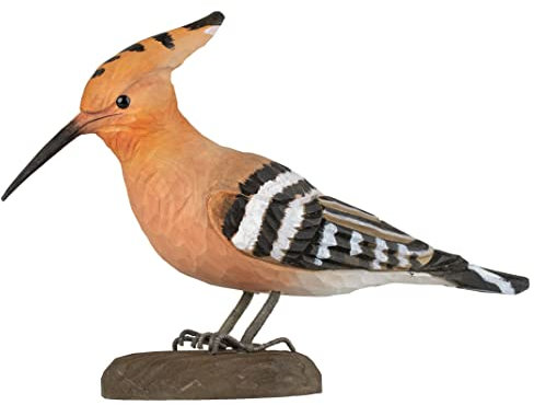 WILDLIFEGARDEN Wildlife Garden WG4472 DecoBird Wiedehopf - Handgeschnitzter Dekorative Vogel aus Holz - Große Europäische Vögel