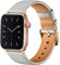 CeMiKa Compatibile con Apple Watch Cinturino 38mm 40mm 41mm 42mm 44mm 45mm 49mm, Cinturini di Ricambio in Vera Pelle per iWatch Series 9 8 7 6 5 4 3 2 1 SE, 38mm/40mm/41mm, Grigio/Oro Rosa