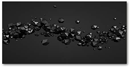 Tulup Crédence de cuisine 100x50cm Dosseret en verre Fond de hotte Verre de sécurité trempé Splashback Guard - Art: moderne et classique - Noir - Abstraction 3d