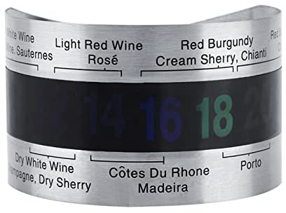 Thermomètre Bouteille de Vin, Pince Thermomètre à Vin Rouge en Acier Inoxydable Flexible, Capteur Bracelet de Température Bière pour les Serveurs de Barman et Tout les Amateurs Vin