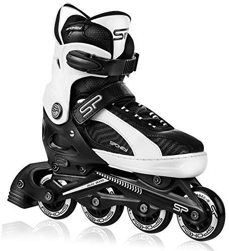 Spokey ORI Inline Skates für Kinder und Jugendliche bis max. Körpergewicht 60 kg, größenverstellbar, Alu-Schienen, Kugellager ABEC-9 Carbon, PU Rolle 82 A, Ø-Rolle größenabhängig