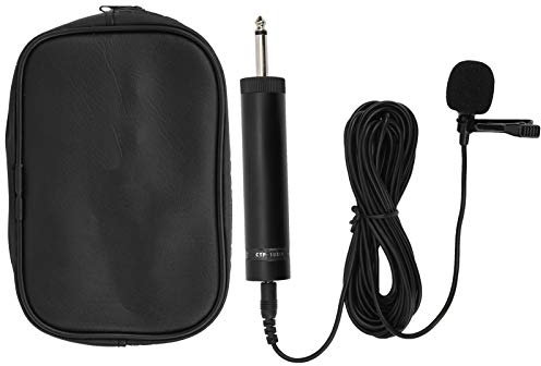 LiebeWH Micrófono de Solapa Lavalier, Solapa Condensador para Saxofón Conectar Amplificadores Mezcladores Instrumentos Musicales Profesionales (5meters)