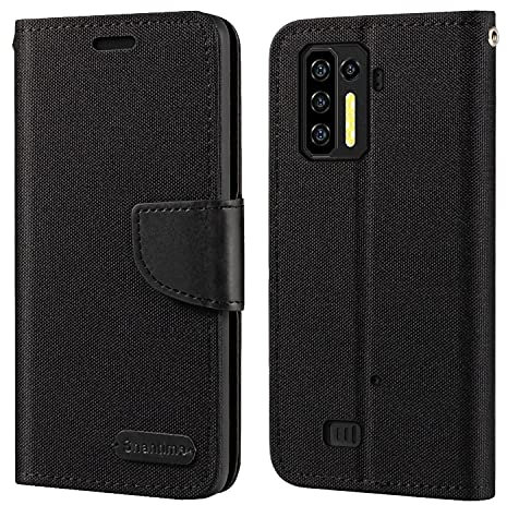 Oxford Stoff und PU Leder Flip Handyhülle Kompatibel mit Ulefone Power Armor 13, Robuste Klapphülle mit Kartenfächern und Magnetverschluss