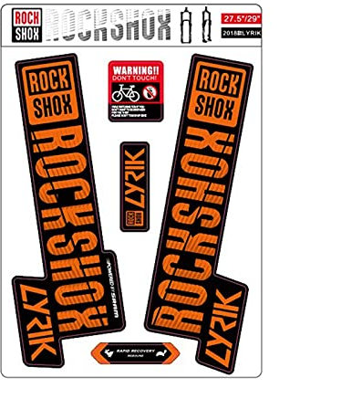 BINGYUAN Autocollants de Fourche à vélos L.Y.R.I.K VTT Vélo de Montagne Autocollants à Fourche Avant Vélo Front Fork Décalcomanies Accessoires de vélo (Color : Orange)