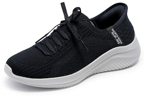 Skechers Ultra Flex 3.0 Brilliant Path, Zapatillas Mujer, Black Knit White Trim, 35 EU