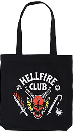 Grupo Erik Tote Bag, Stranger Things Einkaufstasche, Stofftasche aus Baumwoll, Leichte Tragetasche, Praktische Jutebeutel, Stoffbeutel mit offizieler Lizenz