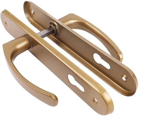 Bauster® Türdrücker 72/90 mm Ausführung PZ/BB/WC Türgriff Türbeschlag Türklinke Drückergarnitur Langschild Türdrückergarnitur, Innentür Außentür Handgriff Torbeschlag (Ausführung PZ, Gold, 72 mm)