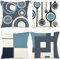 ZWJD Kissenbezug 50x50 4er Set Outdoor Kissen Dekokissen Leinen Kissenhülle Kissenbezüge Geometrische Muster Kissenhüllen für Sofa Wohnzimmer Zierkissen 50x50 A014-20