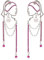 Einzigartiges abstraktes Gesicht Art baumelnde Ohrringe für Frauen Mädchen Umriss Strass Tassel Dény Hollow aus Ohrringe Schmuck Mode baumelt lange Aussage leichte Ohrringe... (Silver Red Diamond)