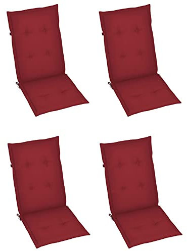 BULANED Gartenstuhlauflagen 4 STK Gartenstuhl Auflage, Stuhlauflagen, Gartenkissen, Auflage Für Stühle, Möbelauflagen, Hochlehner Auflagen, Sitzkissen Gartenstuhl, Weinrot 120x50x3 cm