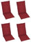 BULANED Gartenstuhlauflagen 4 STK Gartenstuhl Auflage, Stuhlauflagen, Gartenkissen, Auflage Für Stühle, Möbelauflagen, Hochlehner Auflagen, Sitzkissen Gartenstuhl, Weinrot 120x50x3 cm