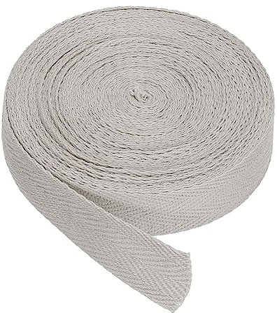 PATIKIL Baumwollband Baumwolle Gurtband 20mm x 9m, Schrägband Baumwoll Nahtband Köperband Saumband Einfassband Stoffband Webband zum Nähen für DIY Basteln Stricken Verpackungen, Hellgrau