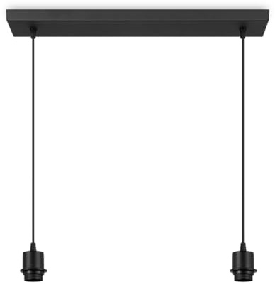 Home Sweet Home Moderne Pendelleuchte | Schwarzer Industrie-Look, 2-flammig, E27 | 55×9,5×112,5 cm | Lampenschirm montierbar | Für Wohnzimmer, Ess- & Schlafzimmer