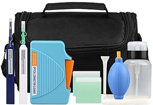 SHABD 10 PièCes Kit de Nettoyage de Fibre Optique Outil de Nettoyage de Fibre Optique avec Cassette de Nettoyage de Fibre pour Connecteurs LC