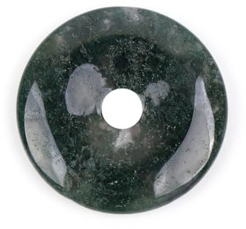 GEM-Inside 50 mm natürliche Traumspitze, grüner Moos, Baumachat, Stein, Jaspis, Edelstein-Ring, Kreis, Donuts, Perlen für Schmuckherstellung, Guasha-Schabwerkzeuge