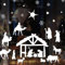 Fensterbild Weihnachten Winter weiße Krippe, Fensteraufkleber, Weihnachtsdekoration wiederverwendbar, 2. A3 Bogen