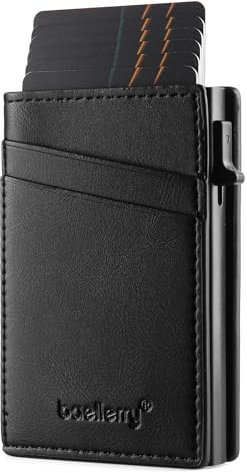 ZEWZI Portefeuille I Porte-Cartes en Cuir I Porte-Cartes de crédit pour Hommes pour 10+ Cartes I Protection RFID I Portefeuille Pop-up pour Cartes de crédit