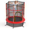 LIFEZEAL Ø165 cm Trampolin mit Sicherheitsnetz Höhe 121 cm, Gartentrampolin für Kinder 3-6 Jahre, Fitness für Outdoor & Indoor (rot)