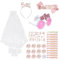 TOATELU JGA Rosegold Stirnband Tiara 12 Stück Bride Armbänder Set, JGA Deko Accessoires mit Bride to be Schärpe und Schleier Set Abzeichen Tiara Brille Braut Tattoos Bride Buttons