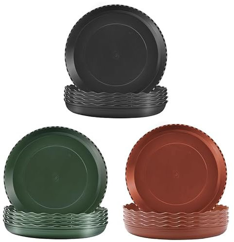 5 Pack Black Plant Saucers,30 CM Round Plant Pots Trays Garden Plant Saucer Plant Plastic Plate Pot Tray,Flower Pot Drip Trays for Indoor/Outdoor Household Plants (Black, 30cm)