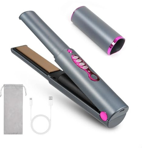 Plancha de pelo portátil inalámbrica recargable Rizador de pelo