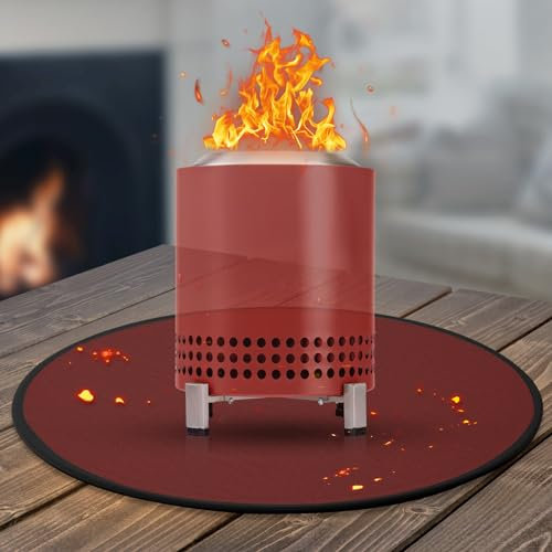 Solo Stove Mesa/XL Tisch-Feuerstellenmatte, 4-lagige feuerfeste hitzebeständige Untergrillmatte, leicht zu reinigen, wasserdicht & rutschfest für Tischplattenschutz - Rot