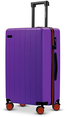 ETERNITIVE - Valise Moyenne | Valise Voyage en ABS | Taille: 65,5 x 43,5 x 26,5 cm 60L | Valise Rigide avec Serrure TSA | Valise a 4 Roulette 360° | Légère Valise de Taille Médiane | Violet