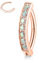 Rose Gold Bauchnabelpiercing mit AB CZ Bauchschmuck Bauchnabelklicker Ring 14G Bauchnabelklicker Ring Chirurgenstahl Bauchnabelknopf Ring Niet Reverse Curved Navel Barbell Reverse Navel Ringe 10mm