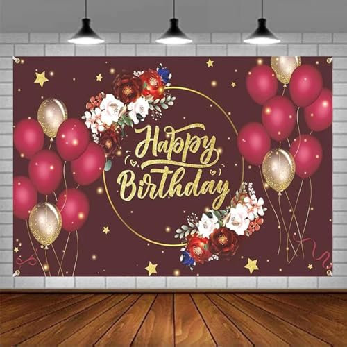 Fotografie Hintergrund Alles Gute zum Geburtstag Banner Blumenhintergrund Für Frauen Lady Girl Rotwein Kuchen Tisch Dekor