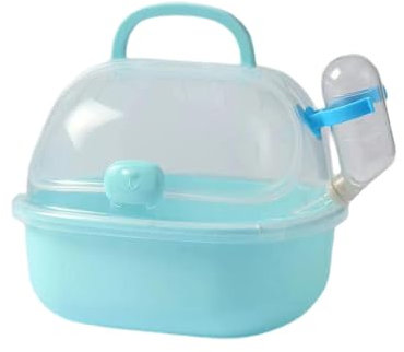 Cage De Transport Portable pour Hamster, Cage de Transport pour Hamster, Cage pour Petits Animaux avec Bouteille d'eau, Petite Cage pour Animaux De Compagnie, pour Petits Animaux, Gerbilles, Souris