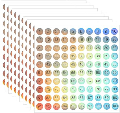 10 Blatt Aufkleber Zahlen Klebezahlen Sticker Zahlen Klein 1-100 Nummern Sticker Klebezahlen Zum Aufkleben Selbstklebende Zahlen Vinyl Nummern Aufkleber Fortlaufende