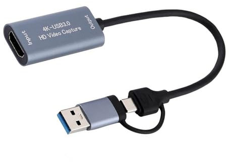 USB-Videoaufnahme-Karte, Digital-Konverter, USB + Typ C auf HDTV-Videoaufzeichnung, erfasst Gerät, Video-Greifer für PC, Laptop