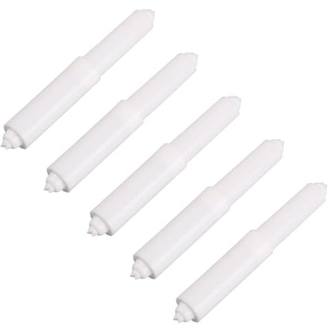 5 PCS Plastic Toilet Roll Holder, White Toilet Roll Holder, Toilet Paper Holder, Toilet Paper Holder Spring Loaded Roller Replacement, for Tissue Boxes Roll Holders Bathroom Toilet Paper Boxes