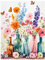 Fleur Peinture Numero Adulte, Vase Coloriage Par Numero Adulte, Toile Peinture Pour la Décoration de la Maison 40x50cm