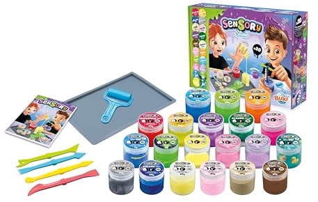 Coffret Slime Enfant 20 Slimes à Créer – Glow, Galaxy, Métallique, Cotton – Kit DIY avec Gobelets Pré-dosés, Outils, Tapis Silicone & Notice Illustrée – Activité Créative dès 6 Ans