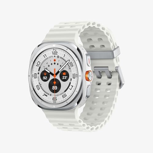 Samsung Galaxy Watch Ultra (2025) Smartwatch mit Galaxy AI, Fitness-Uhr, Marine Band, Titan-Gehäuse, Schnellbutton, Dual-GPS, 64 GB Speicher, 47 mm, LTE, Titanium White, 3 Jahre Herstellergarantie