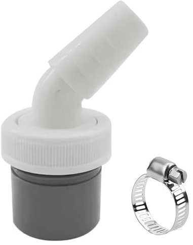 Drain Adaptor for Dishwasher and Washing Machine, 19-24 mm Single Connection Pipe Thread Adapter for Hose with Input Connector of Outlet 40 Mm Pipe with Hose Clamp