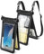 Spigen Aqua Shield Waterproof Dual Pocket Phone Pouch, IPX8 Certified Dry Bag, Crossbody Strap for Beach for iPhone 16 16e 15 14 13 Pro Max, Samsung S25 S24 Ultra, Pixel more - Black