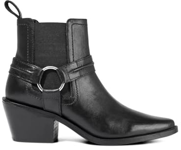 Joe Browns Women's Western Black Leather Ankle Boots