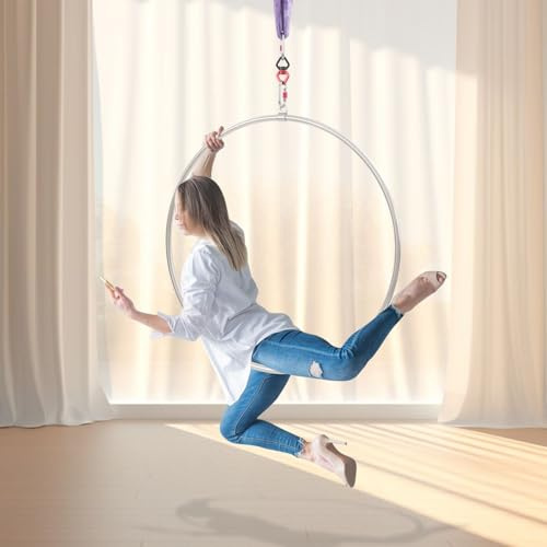 Esyogen Aerial Set für Yoga Akrobatik Gymnastik 1M Luftreifen Bausatz, Drehbare Verbindung, Luftreifen, Aerial Dance Zirkusring, Deckenbefestigung & horizontale Stangenbefestigung