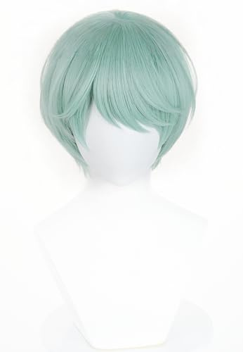 LeMarnia Anime Cosplay Wig Light Green Men's Short Wig Halloween Party Costume Wigs