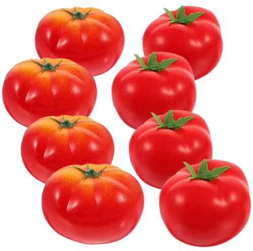 HAMPPLIES Realistische Tomatenmodelle 8 Stück Leicht und Kompakt aus Schaumstoff und Kunststoff für Küchen oder Gemüseshop Dekoration