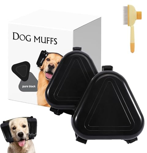 Sfbnjr Silent Paws FüR Hunde, GehöRschutz Hund Silvester, Hunde GehöRschutz Silvester, Silent Paws Kopfhörer, OhrenschüTzer FüR Hund, 29 dB NRR Ohrenschützer für Feuerwerk (Schwarz)