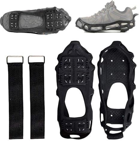 Schneespikes Für Schuhe | Wintergriff Für Schuhe & Stiefel,24-Zacken Schnee- & Eisgriffspikes - Für Outdoor-Aktivitäten wie Bergsteigen Wandern und Trekking für Erwachsene
