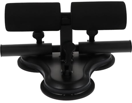Verstellbares Sit Up Gerät mit Saugnäpfen für Weihnachten Feier, Schwarz | Metallkonstruktion, Sichere Stabile Nutzung, Tragbar und Robust, für Sit Ups und Sportliche Übungen