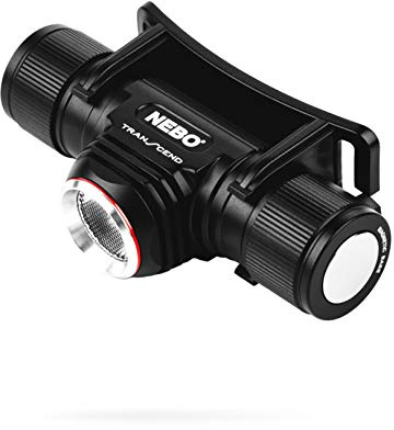 NEBO Transcend Linterna frontal de 1000 lúmenes y luz de casquillo, lámpara LED recargable por USB para camping, senderismo, pesca con 5 modos de luz, correa reflectante ajustable, IPX7 impermeable,