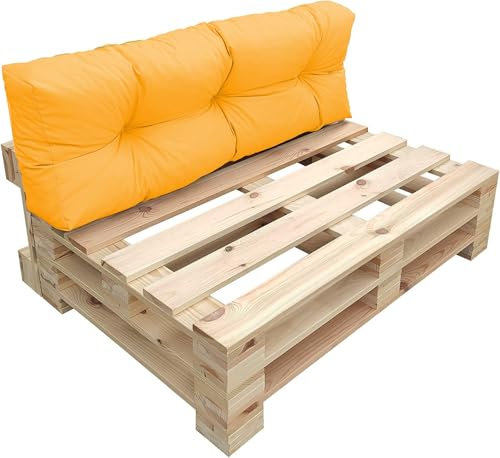 chilly pilley Palettenkissen Wasserdicht Palettenauflage Palettenpolster Palettenmöbel Gartenkissen Wasserfest Wasserabweisend viele Größen und Farben (Rückenkissen 120 x 40. Gelb)