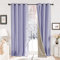 Deconovo 100% Blackout Curtains Faux Linen Thermal Insulated Curtains Eyelet Curtains for Bedroom Purple W46 x L72 One Pair