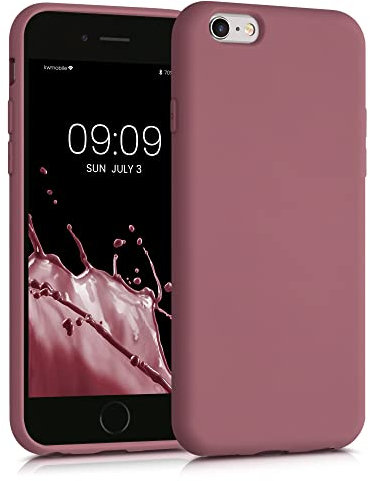 kwmobile Case Compatible with Apple iPhone 6 / 6S Case - Slim Protective TPU Silicone Phone Cover - Dark Rose